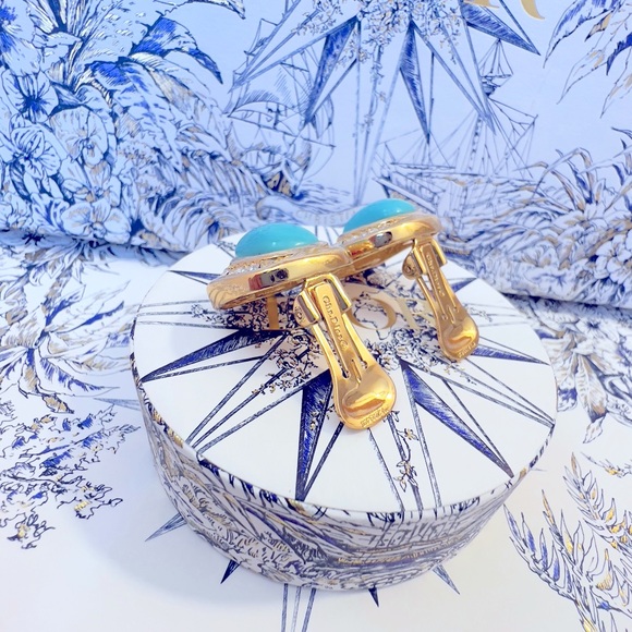 DIOR “Effervescent Peace” Gold Plated Clip On Earrings Jewelry by Christian Dior - Picture 9 of 11